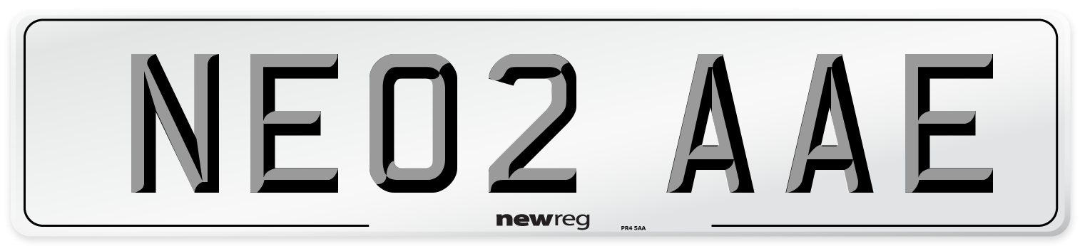 NE02 AAE Number Plate from New Reg